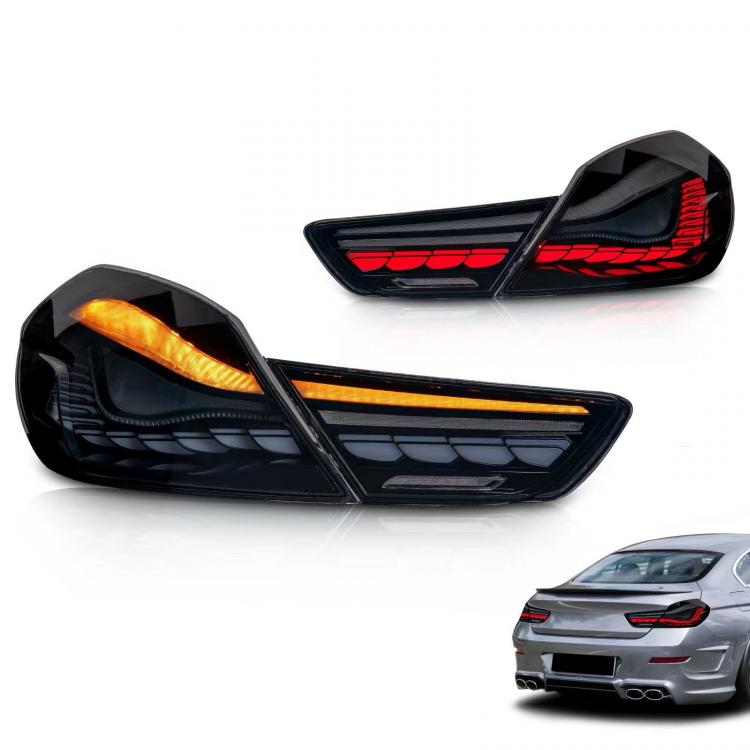 Voll LED Upgrade Design Rückleuchten Set für BMW 6er F06 / F12 / F13 10-17 schwarz/rauch in OLED Technik mit dynamischem Blinker